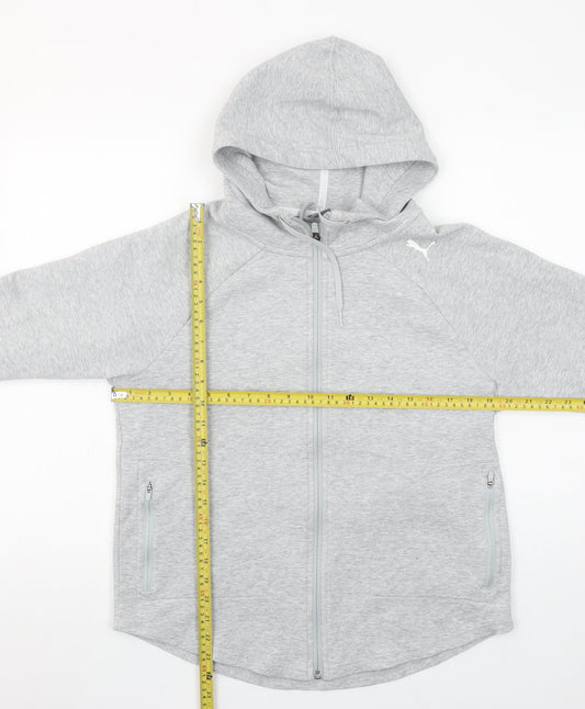 Womens UK M Regular PUMA Grey Full Zip Hoodie