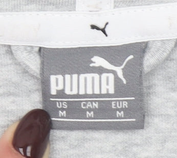 Womens UK M Regular PUMA Grey Full Zip Hoodie