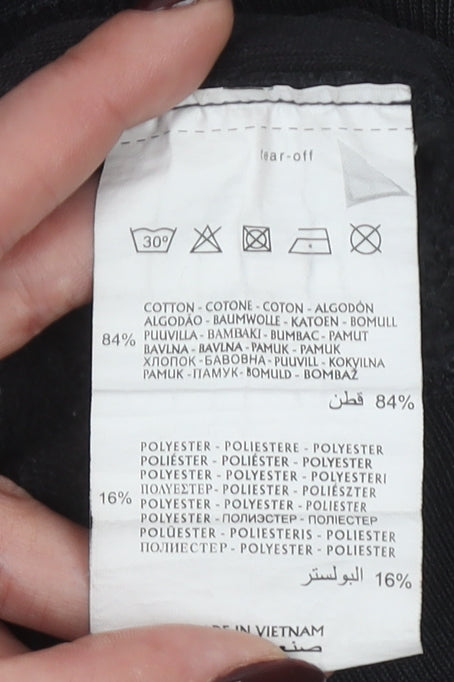 Champion Men's Black Medium Reverse Weave Embroidered Sweatshirt