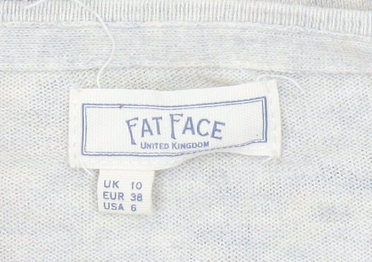 Womens UK 10 Regular Fat Face Beige Pullover Tight-Knit