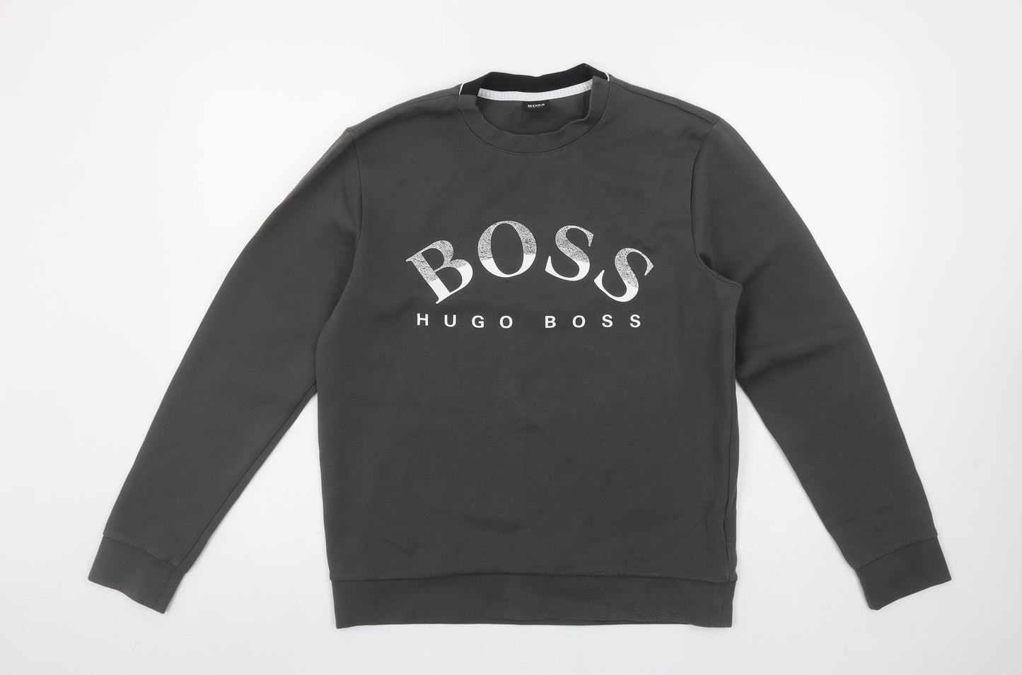Hugo Boss Men’s Grey Logo Pullover Sweatshirt Size S