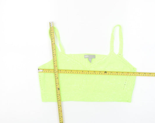 ASOS Women Green Knit Camisole Tank Top Size 12 V-Neck