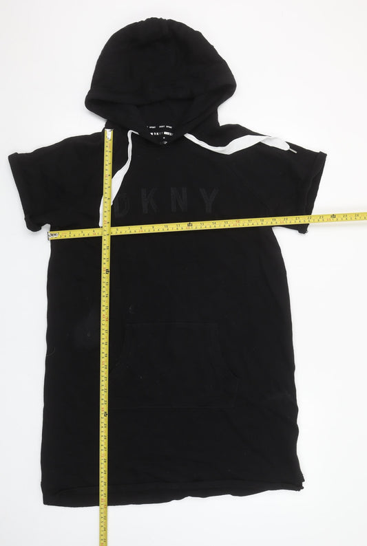 Womens UK M Relaxed DKNY Black Pullover Hoodie