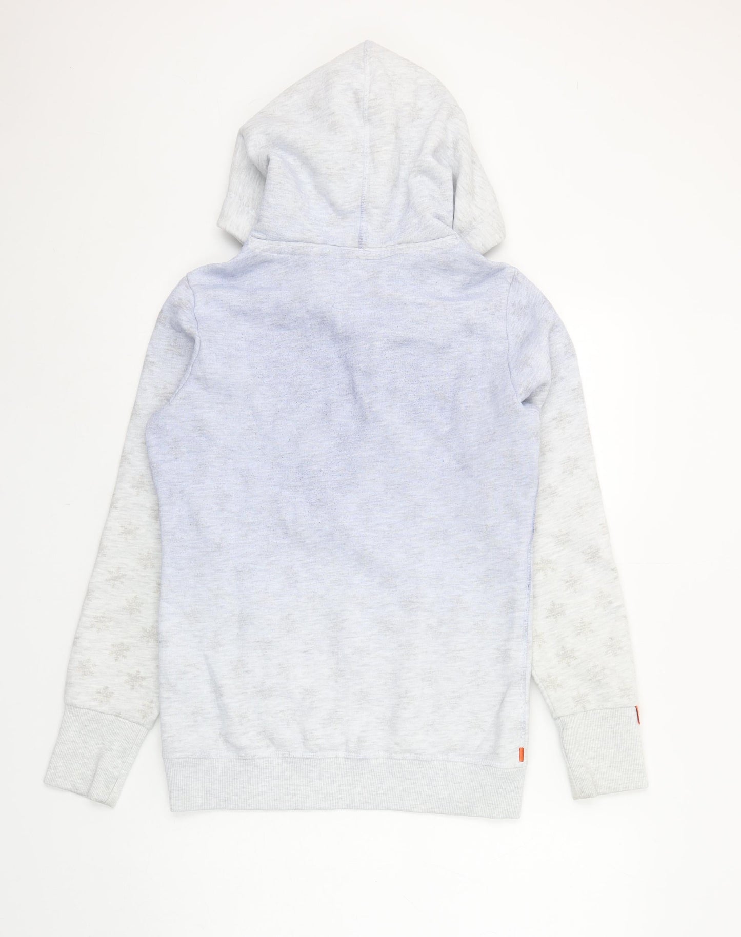 Superdry Women’s Grey Small Pullover Hoodie Vintage Graphic Cotton Blend