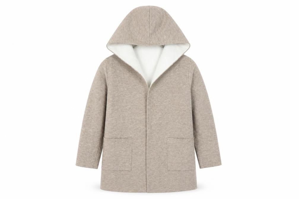 Zara Girls Beige Hooded Cardigan 6 Years Long Sleeve Open Front
