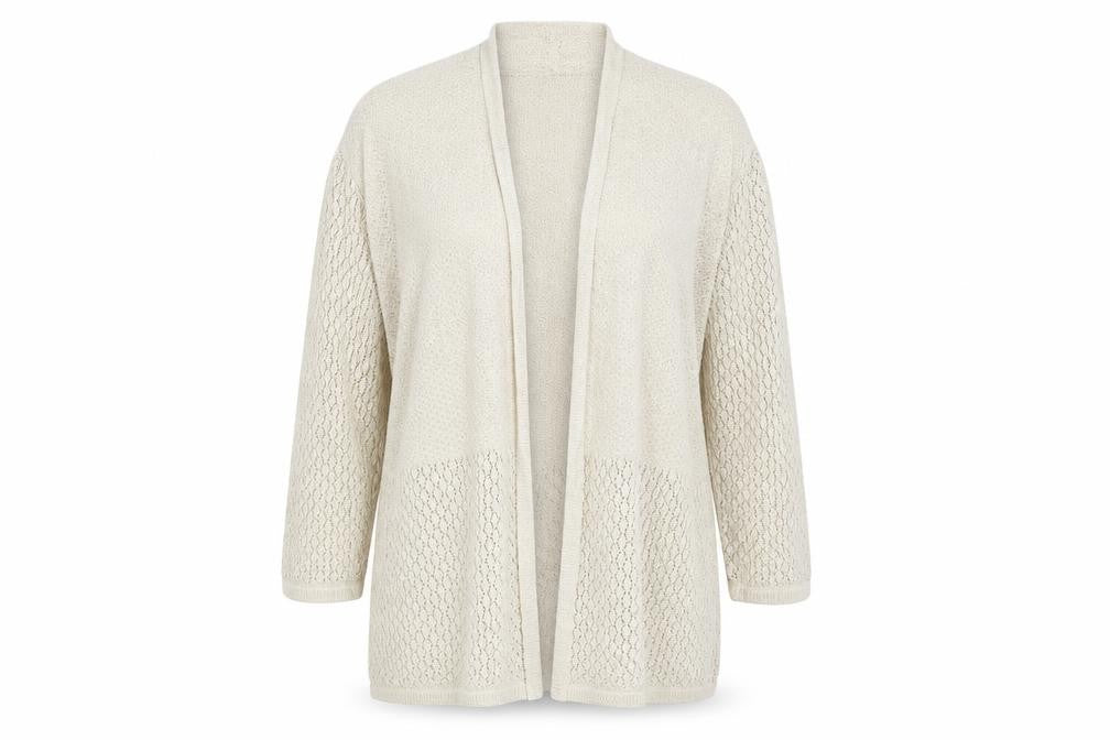 H&M Women’s Beige Open Knit Cardigan Size 12 Lightweight Casual