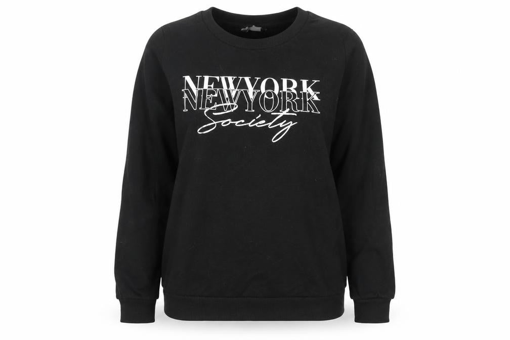 Pep&Co Women's Black Cotton Blend Pullover Sweatshirt Size 8