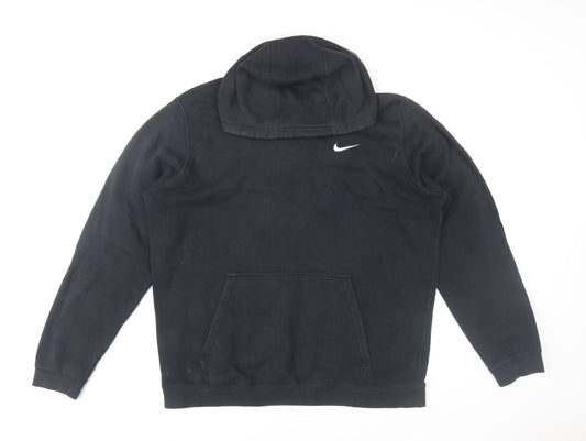 Nike Men’s Black Pullover Hoodie XL Fleece Cotton Blend