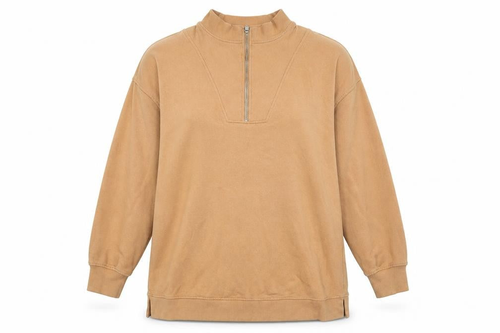 Simply Be Women’s Beige 1/2 Zip Pullover Sweatshirt Size 22
