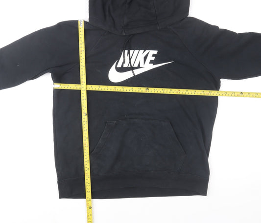 Nike Mens Black Pullover Hoodie M Regular Fit Fleece Sportswear