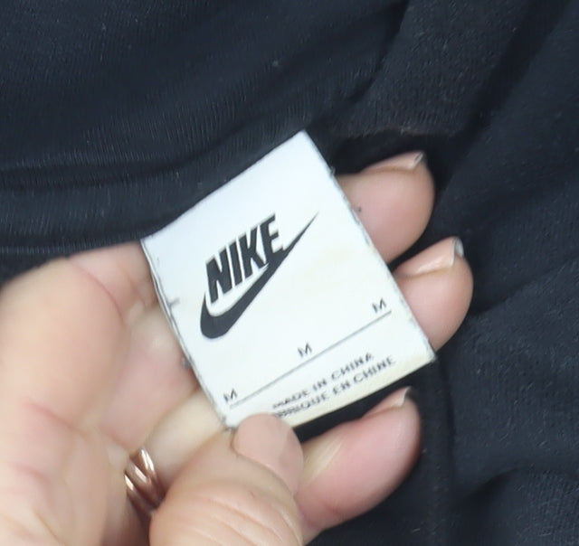 Nike Mens Black Pullover Hoodie M Regular Fit Fleece Sportswear