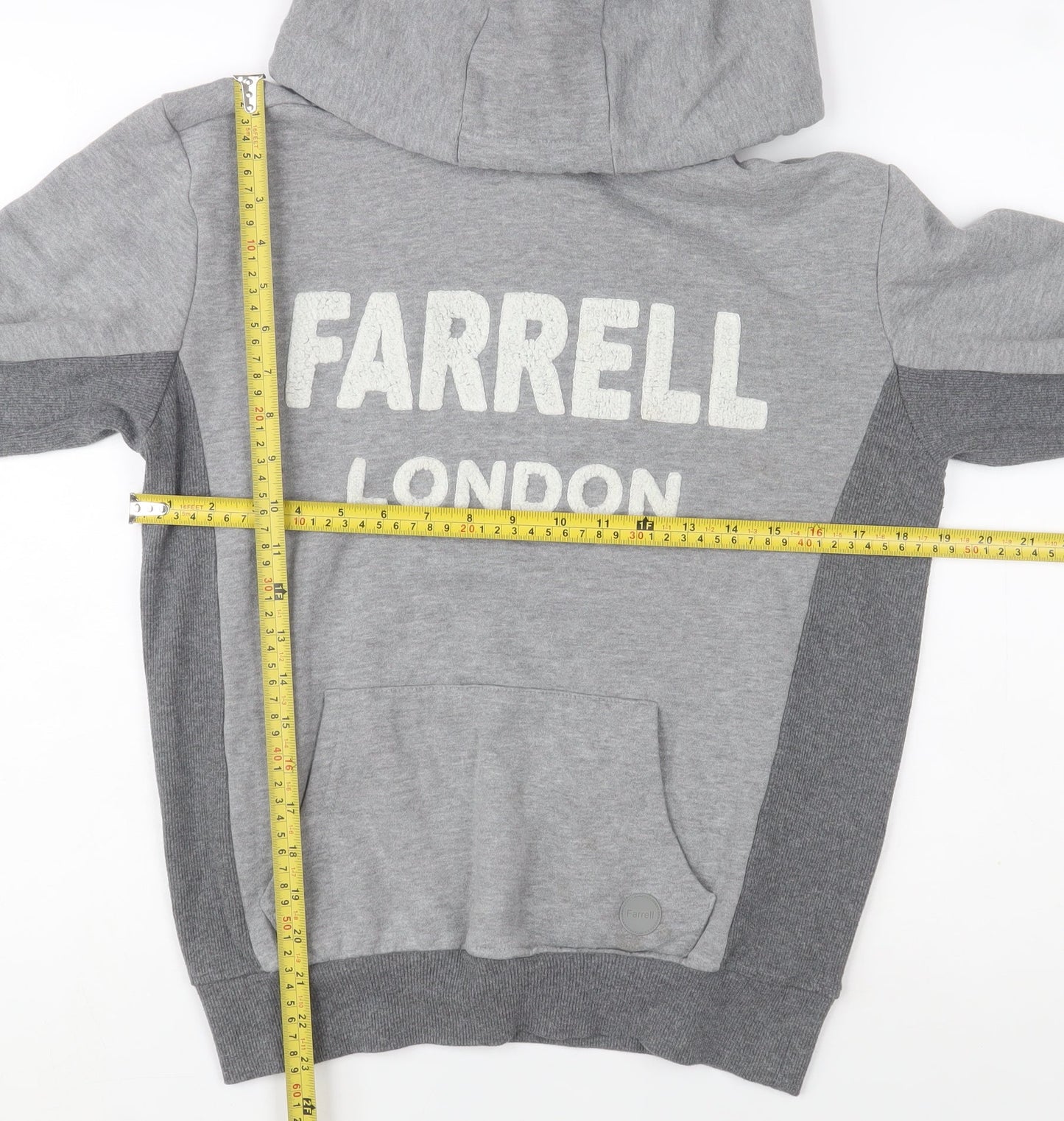 Farrell London Men's Grey Pullover Hoodie Size S Regular Fit Logo