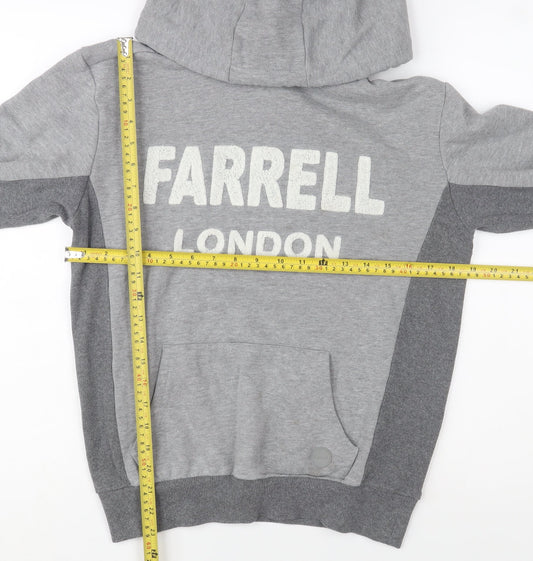 Farrell London Men's Grey Pullover Hoodie Size S Regular Fit Logo