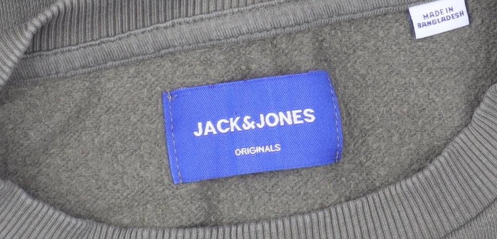 Mens UK S Regular JACK & JONES Green Pullover Sweatshirt