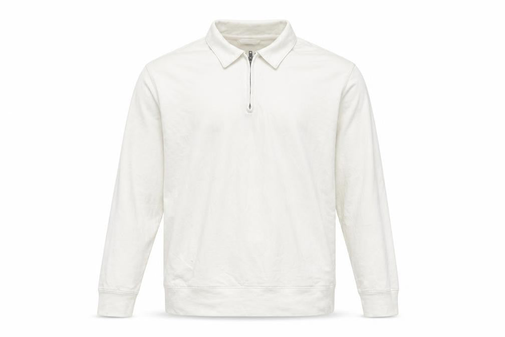 Marks and Spencer Men's Ivory Collared 1/2 Zip Sweatshirt M
