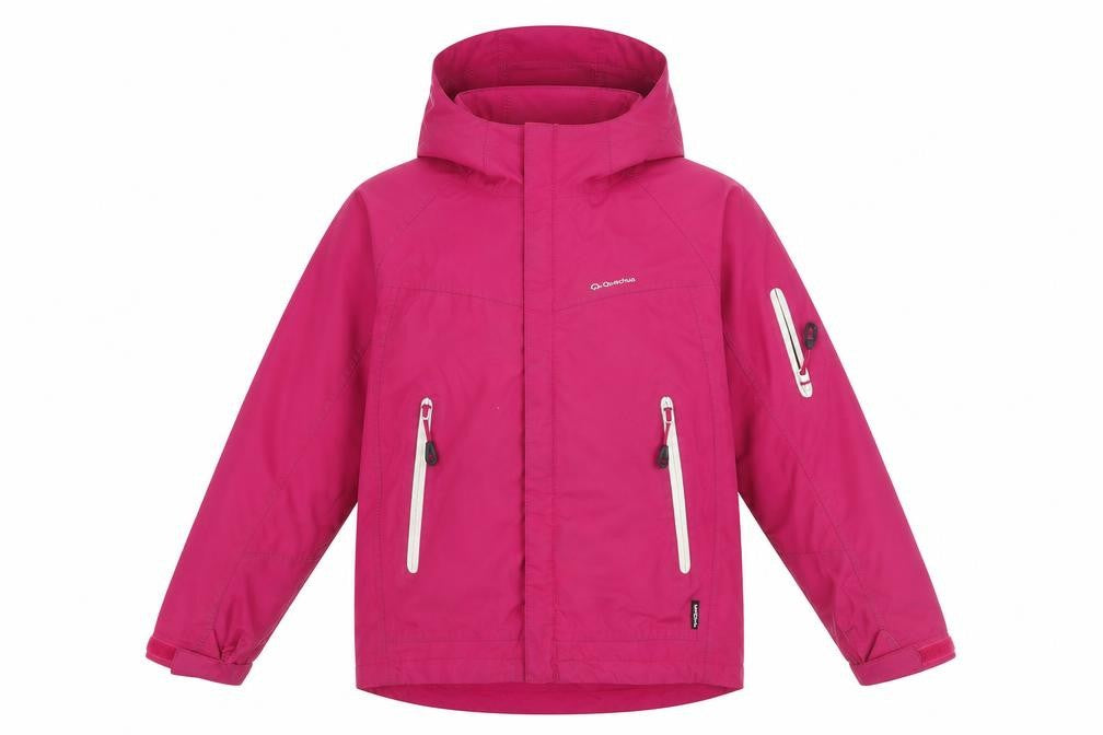 Quechua Girls Pink Hooded Waterproof Rain Coat Jacket 6 Years