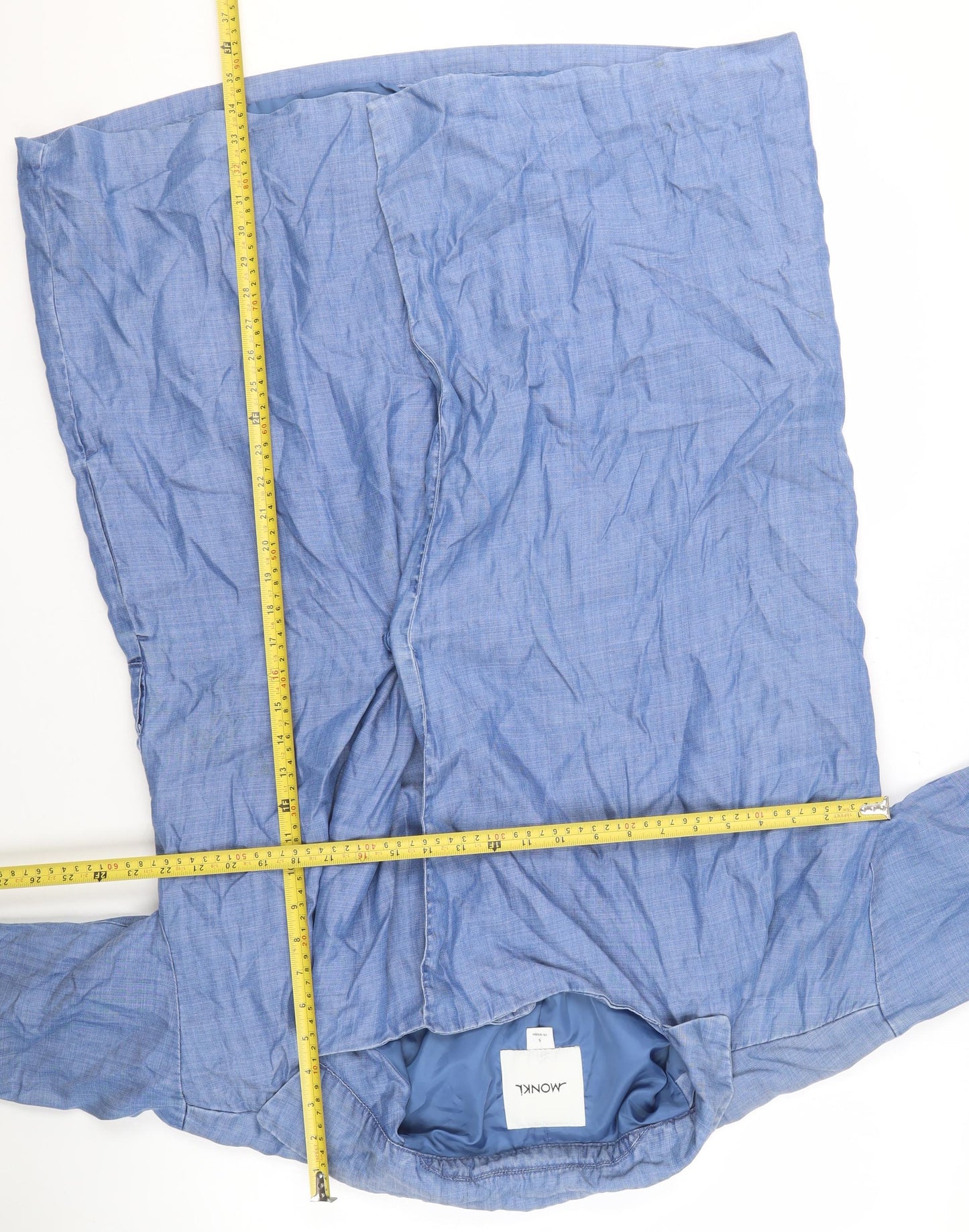 Monki Women Blue Lyocell Relaxed Open Coatigan Size S