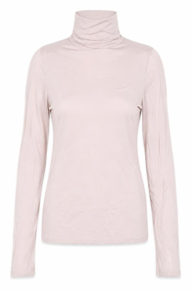 H&M Women Pink Roll Neck Long Sleeve Stretch Jersey Top Size 6