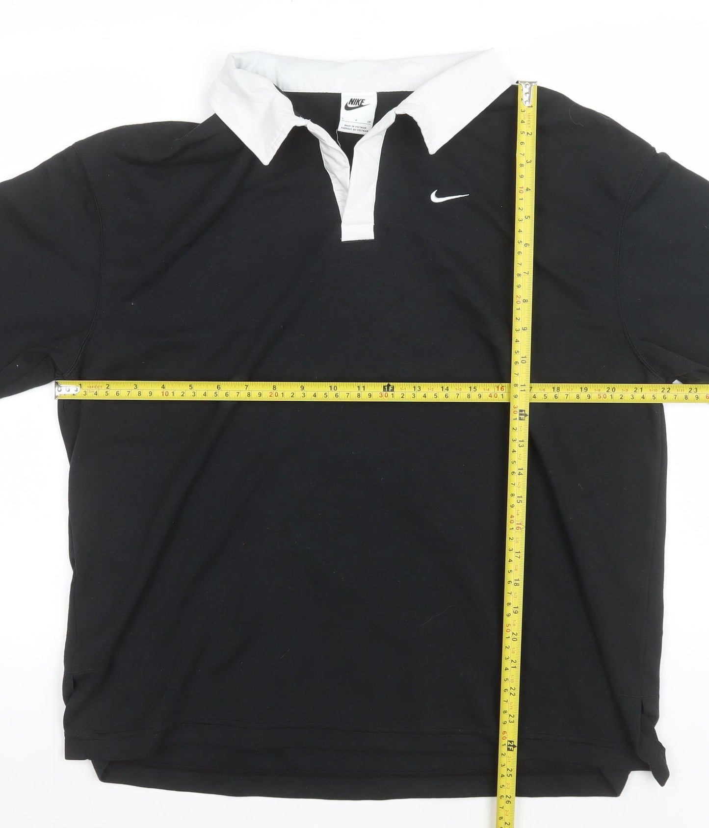 Nike Women's Black Long Sleeve Collared Polo Shirt Size S