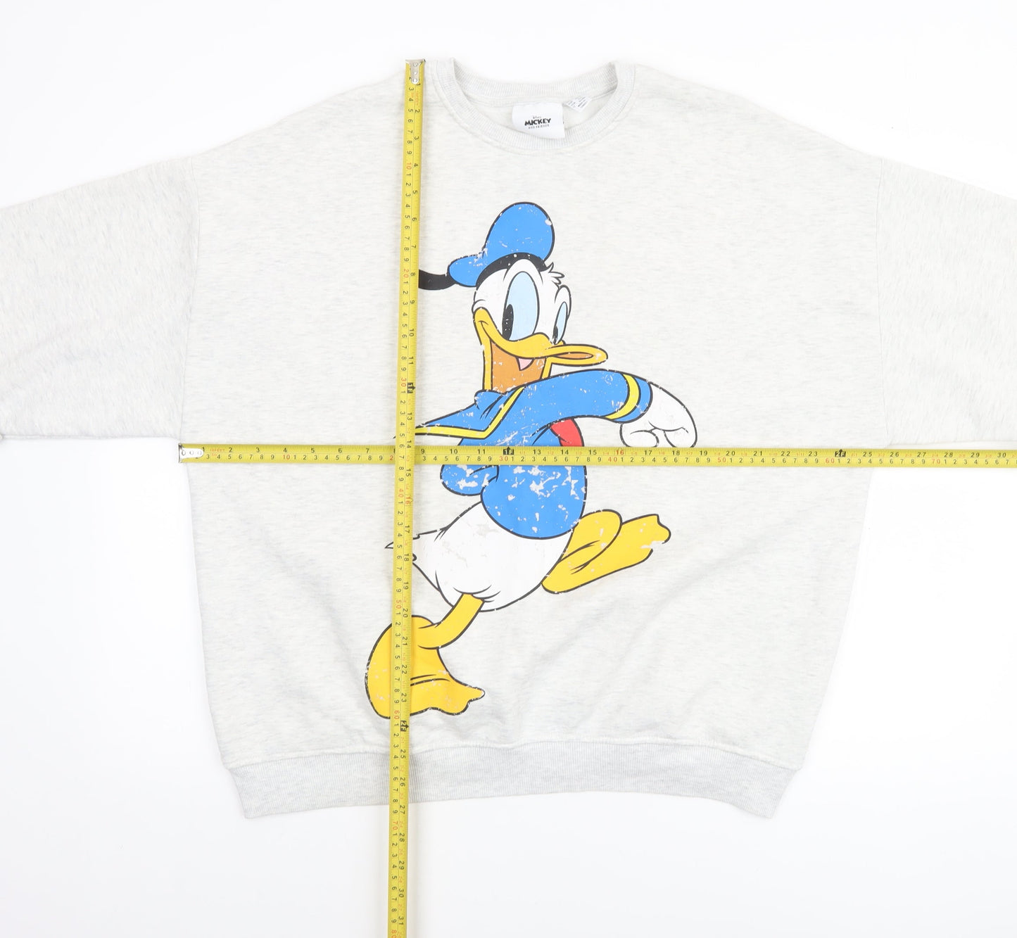Disney Mickey & Friends Women Grey Donald Duck Sweatshirt Size Small