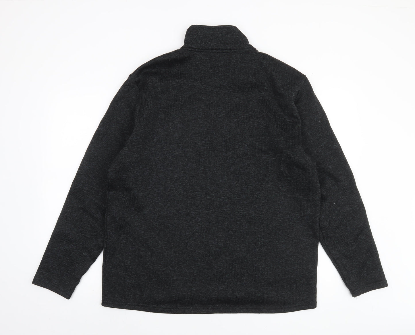 Atlas For Men L Grey 1/4 Zip Fleece Sweatshirt High Neck Regular Fit