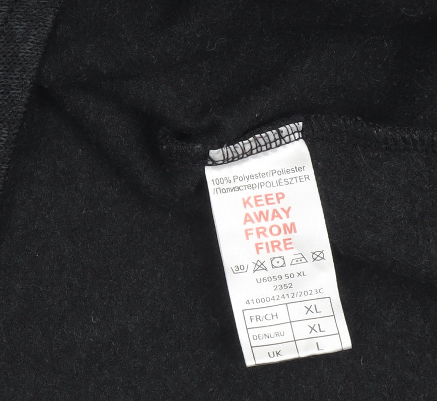 Atlas For Men L Grey 1/4 Zip Fleece Sweatshirt High Neck Regular Fit