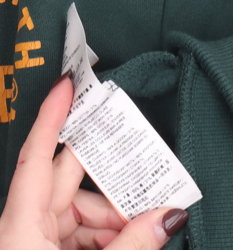 Superdry Men's Green Full Zip Hoodie Size S Fleece Logo Sportswear