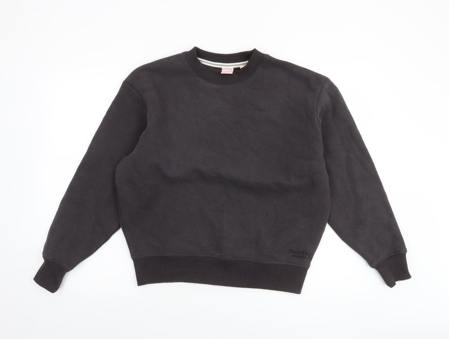 Superdry Women Black Size 10 Crew Neck Vintage Sweatshirt