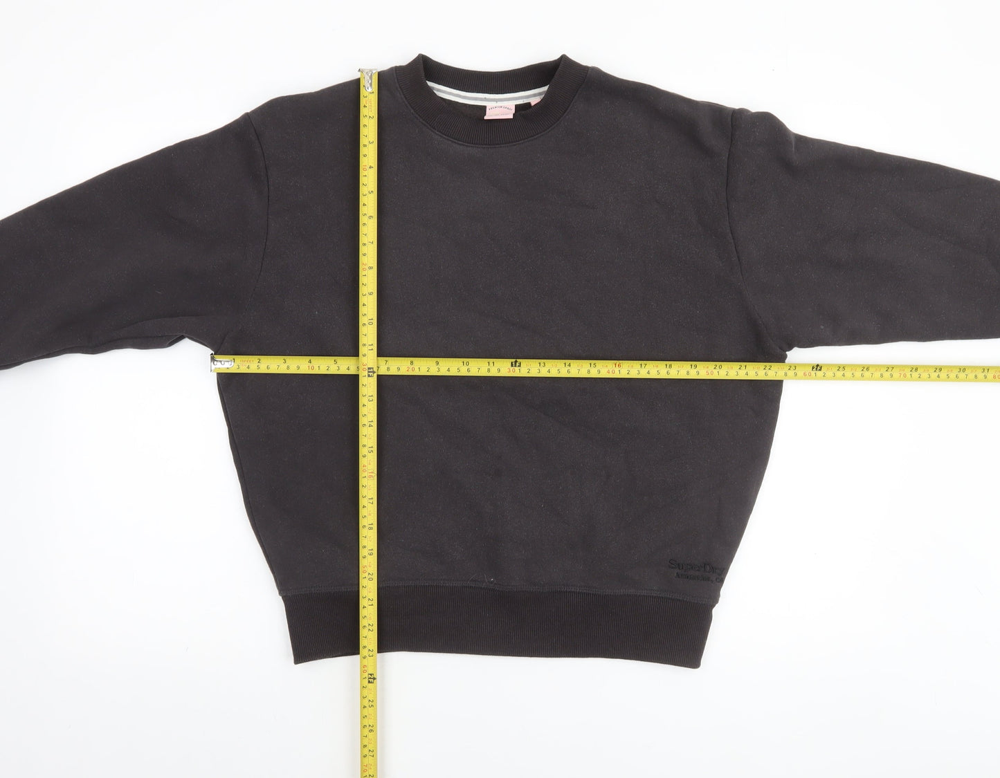 Superdry Women Black Size 10 Crew Neck Vintage Sweatshirt