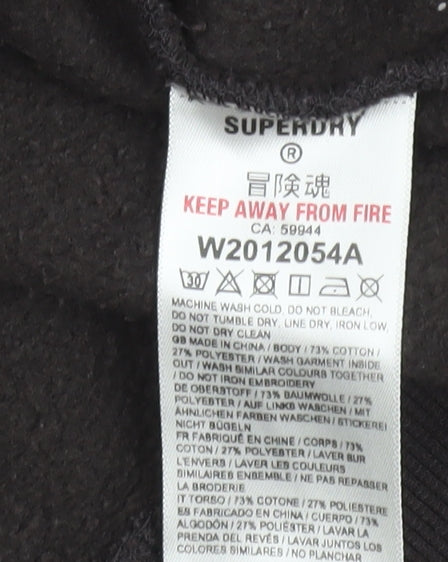 Superdry Women Black Size 10 Crew Neck Vintage Sweatshirt