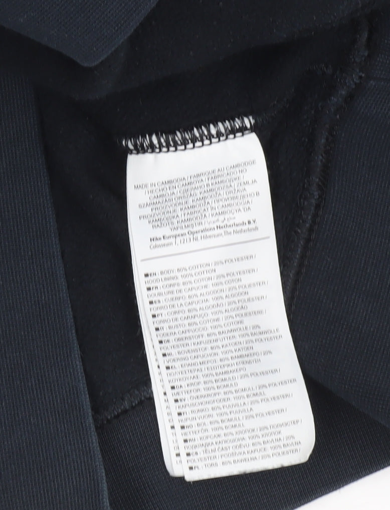 Nike Men's Black Pullover Hoodie Medium Graphic Print Sportswear