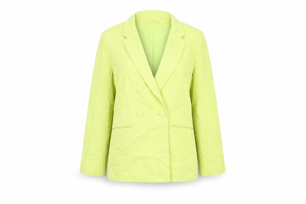 H&M Women Green Double-Breasted Blazer XS Regular Fit