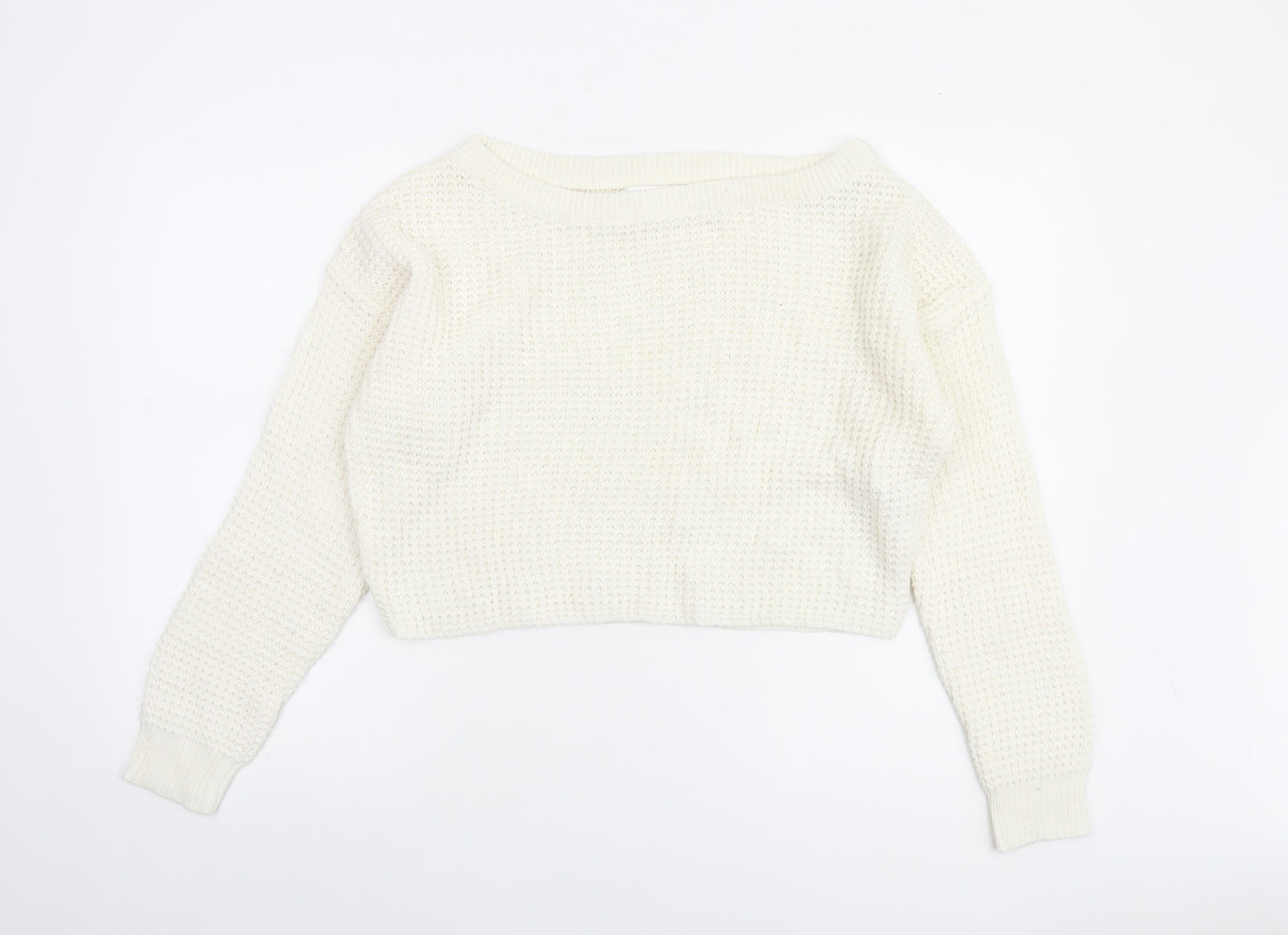 Missguided Petite Women's Ivory Waffle Knit Jumper Size 10/12