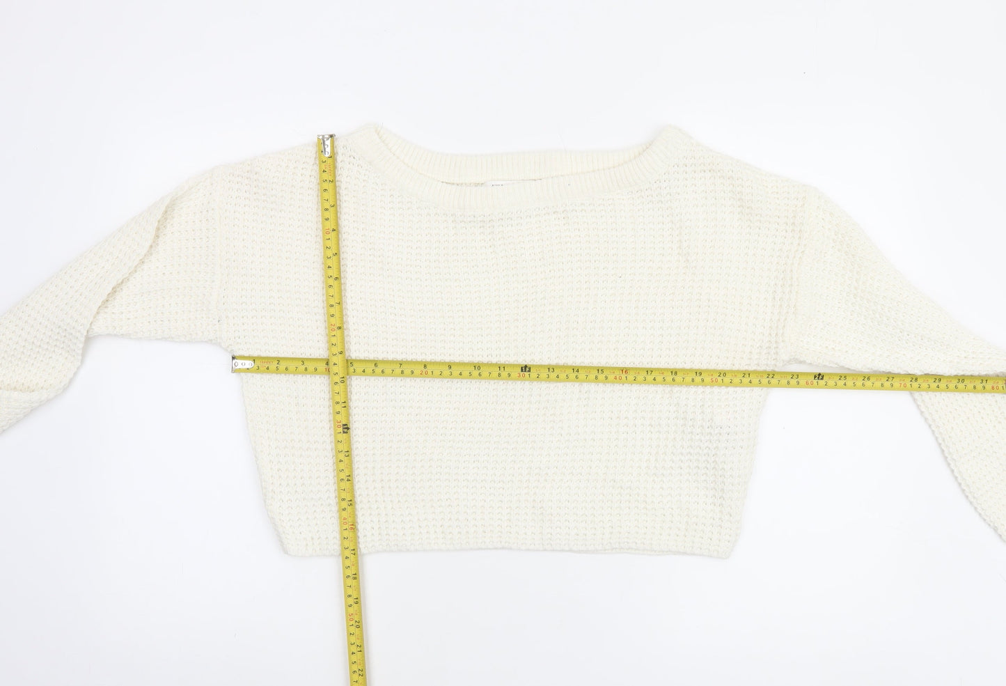 Missguided Petite Women's Ivory Waffle Knit Jumper Size 10/12