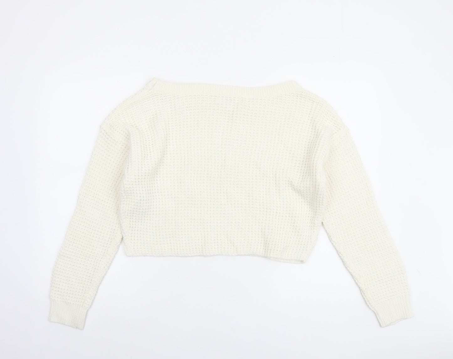 Missguided Petite Women's Ivory Waffle Knit Jumper Size 10/12