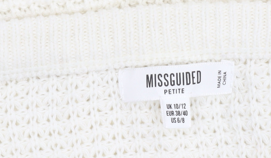 Missguided Petite Women's Ivory Waffle Knit Jumper Size 10/12