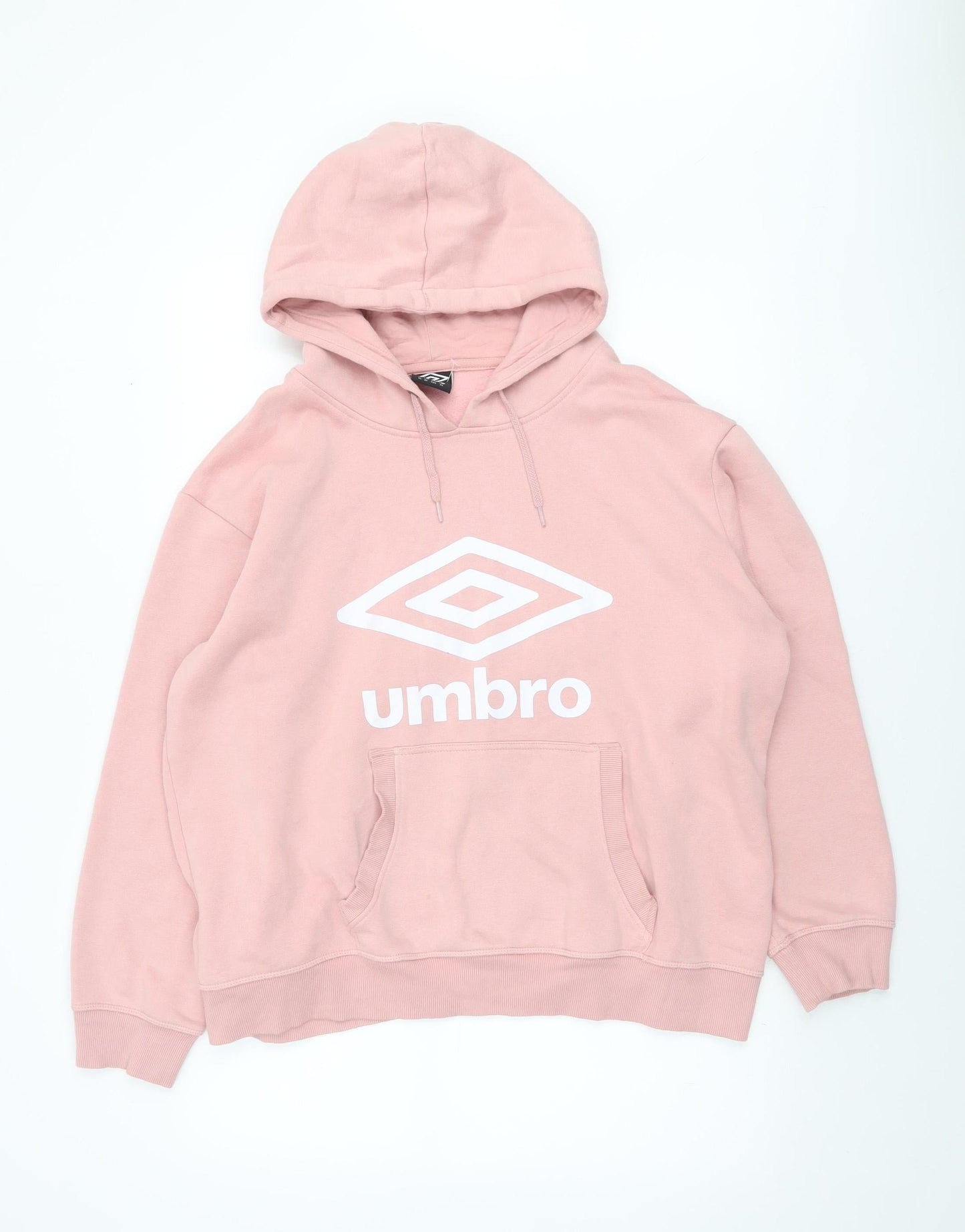 Womens UK XL Regular Umbro Pink Pullover Hoodie