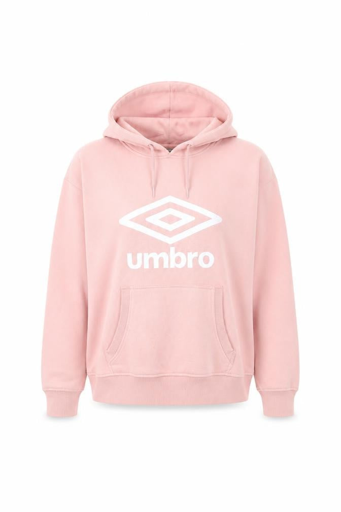 Womens UK XL Regular Umbro Pink Pullover Hoodie
