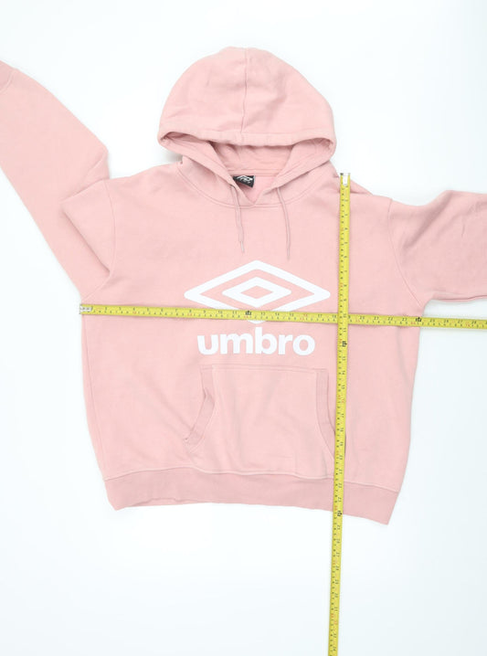 Womens UK XL Regular Umbro Pink Pullover Hoodie