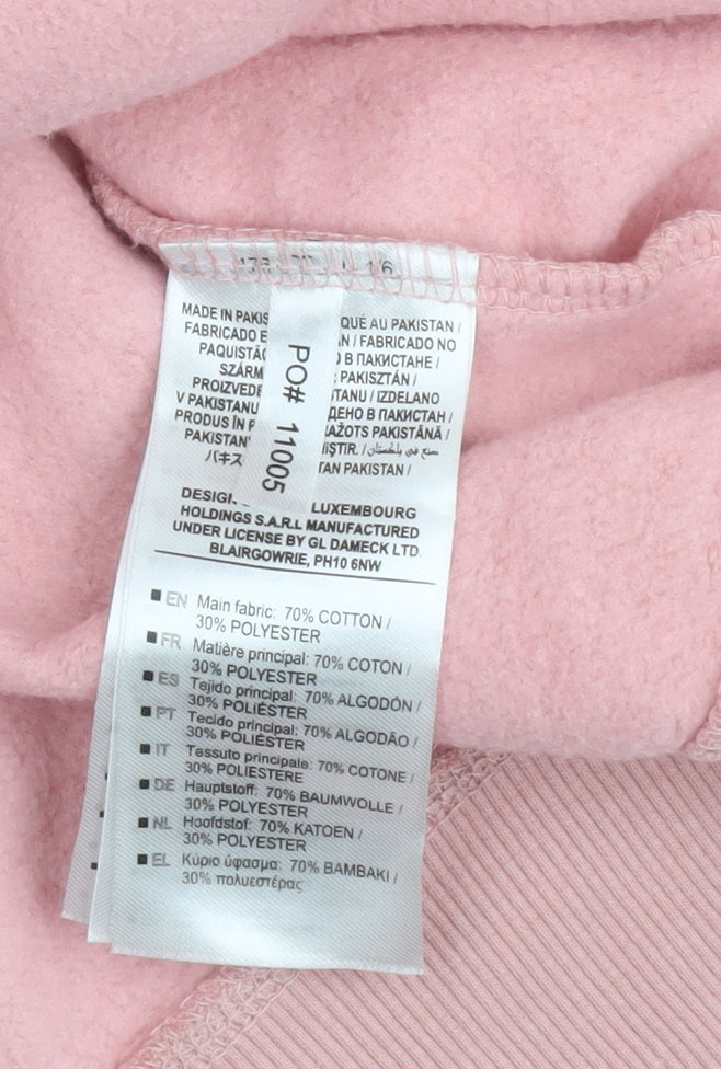 Womens UK XL Regular Umbro Pink Pullover Hoodie