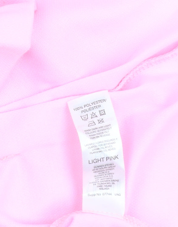 Savida Women Pink Short Sleeve V-Neck Button Blouse Size 10