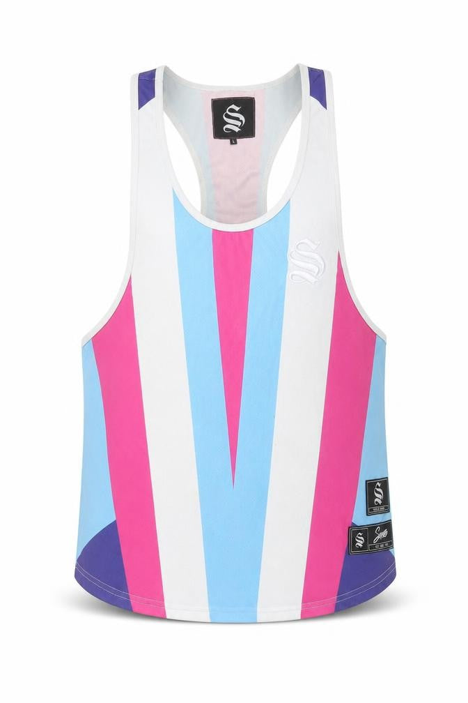 Sinner Street Men's Multicoloured Sleeveless Tank Top L