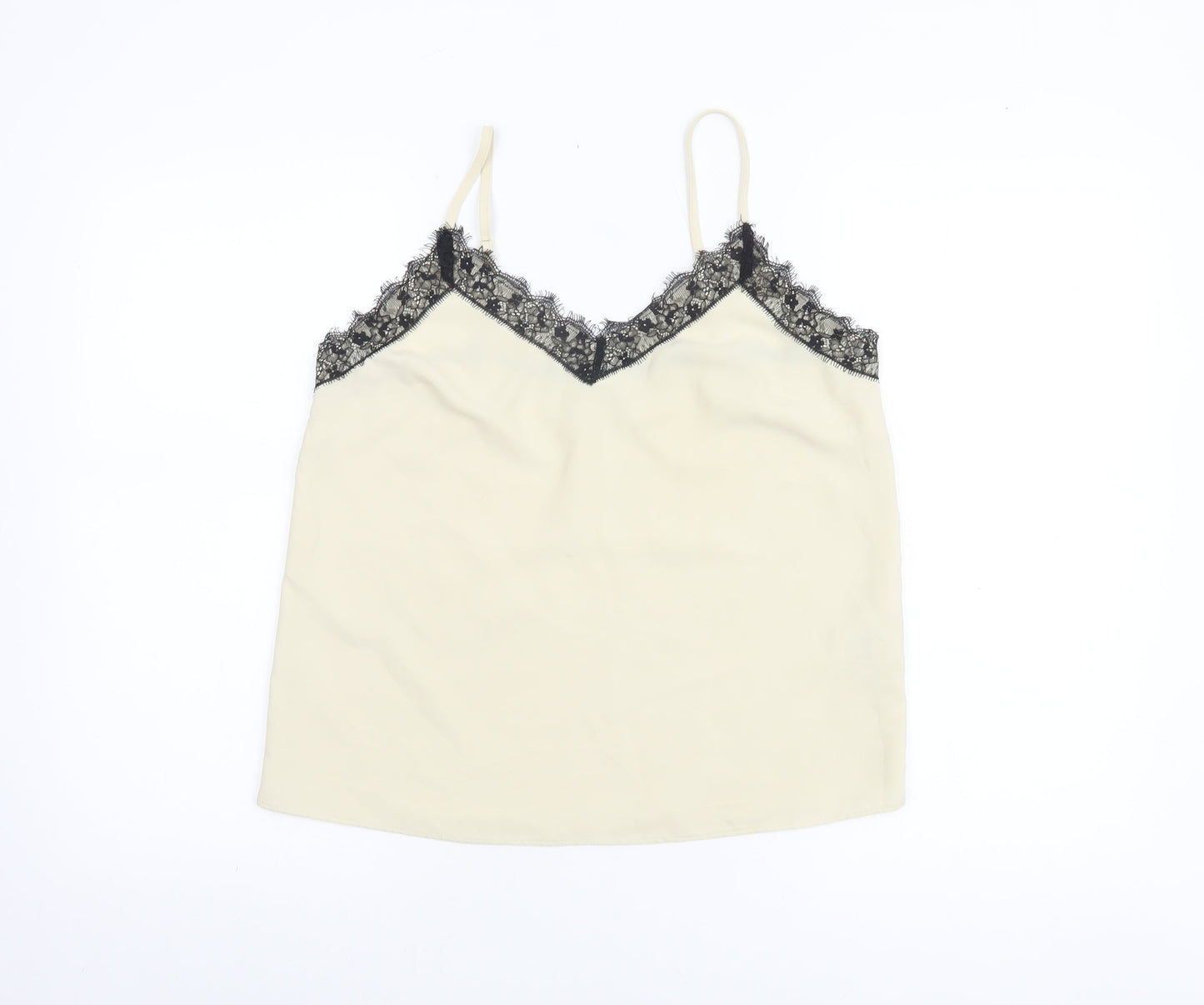 Topshop Women's Ivory Lace Trim Camisole Tank Top UK 10