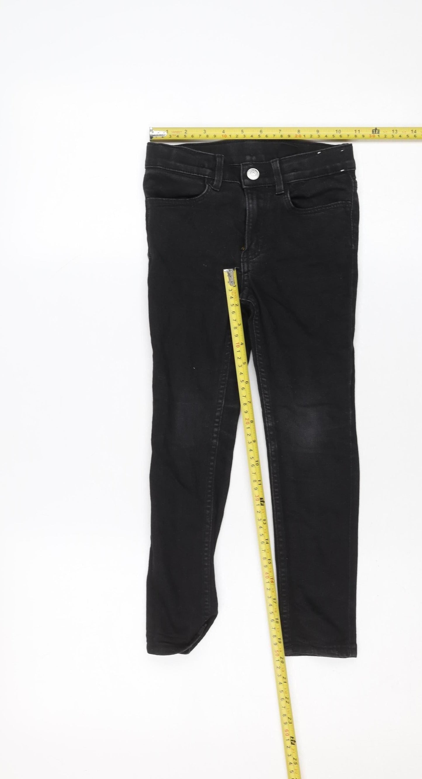 &Denim Boys Black Skinny Fit Jeans 6 Years Adjustable Waist