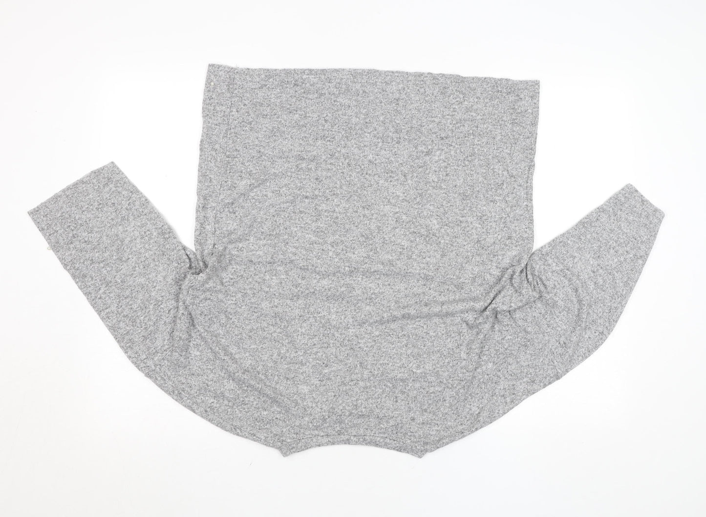 Zara Women Grey Beaded 3/4 Sleeve Knit Top Size M