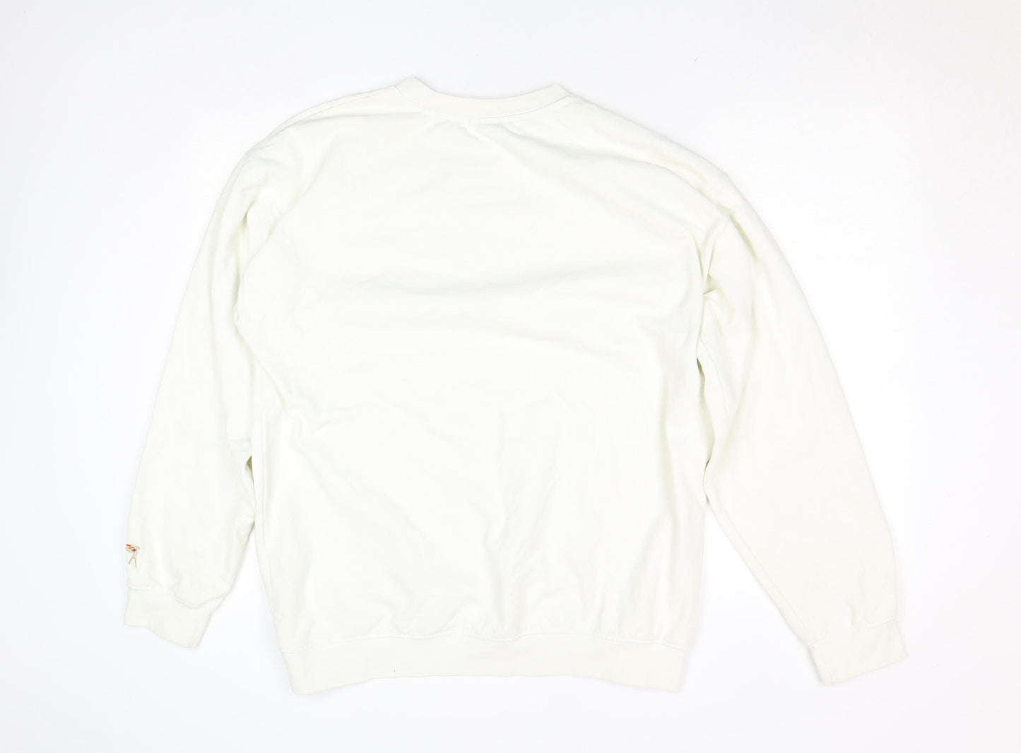 Rainbow Colours Women White Ibiza 1977 Crew Neck Pullover Sweatshirt L