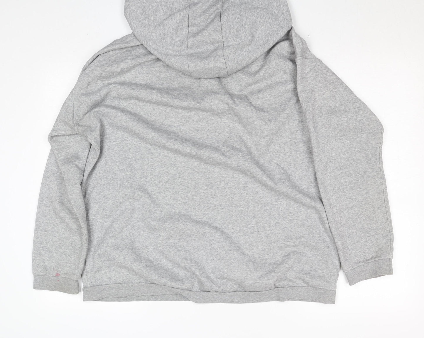 Adidas Women’s Grey Pullover Hoodie L Logo Print Cotton Blend
