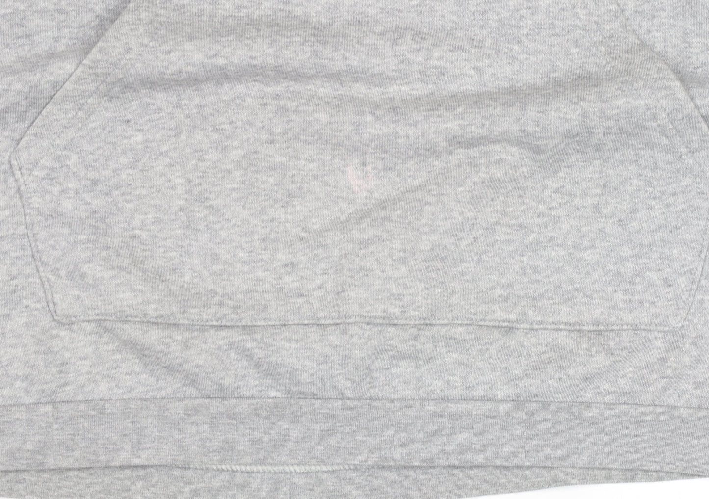 Adidas Women’s Grey Pullover Hoodie L Logo Print Cotton Blend