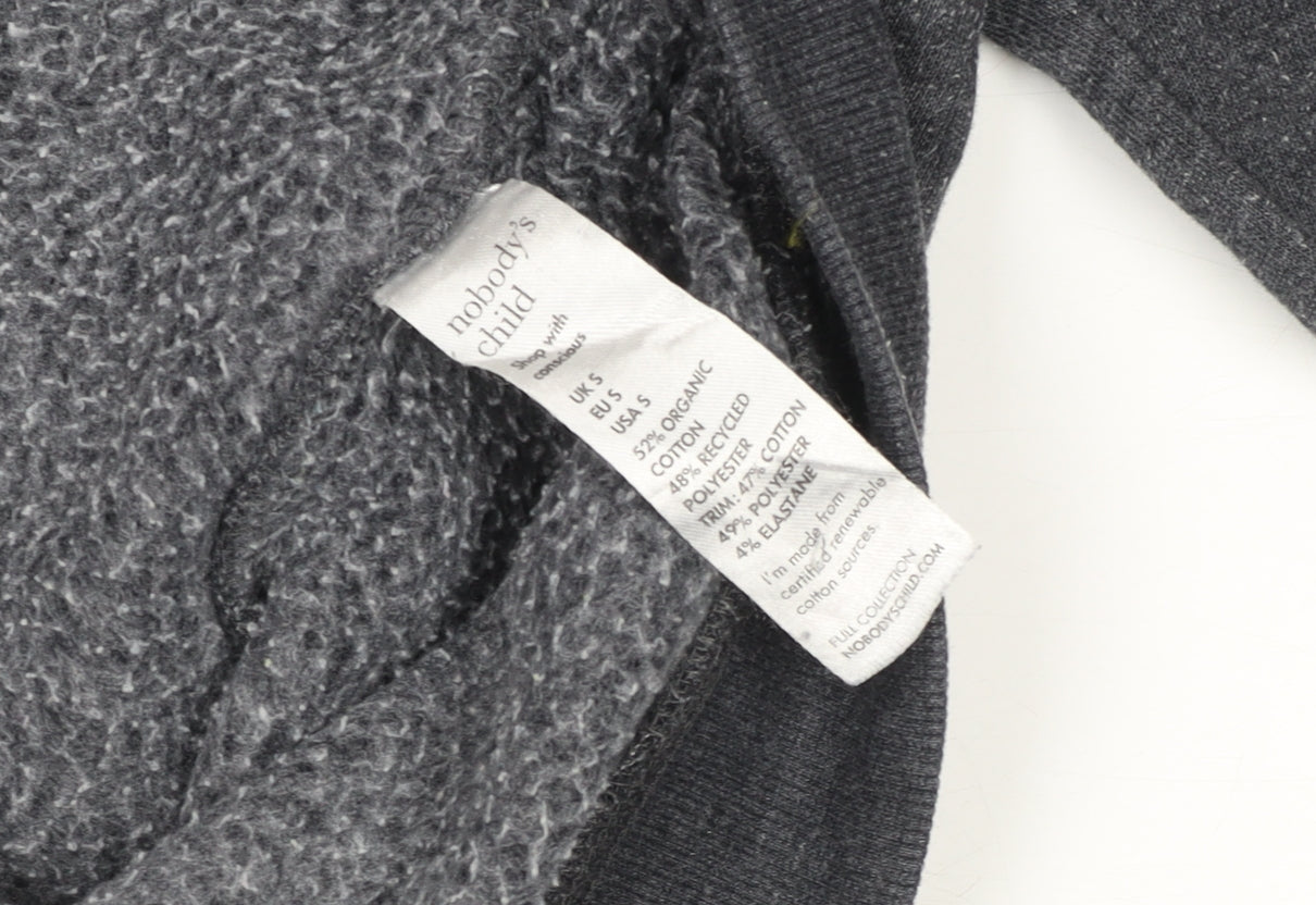 Nobody’s Child Women’s Grey Small Organic Cotton Blend Pullover Sweatshirt
