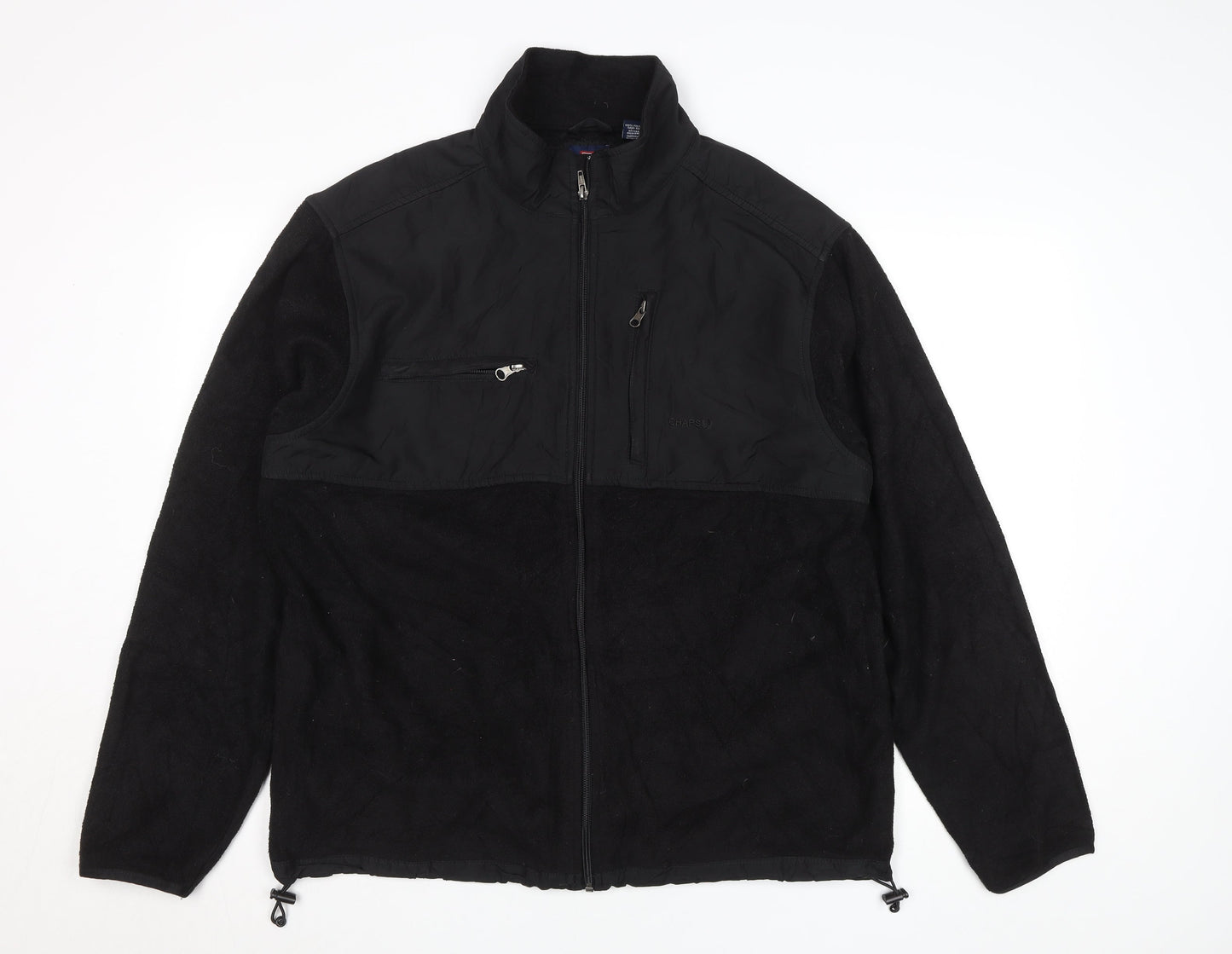 Chaps Unisex Black Fleece Zip Jacket XL Full Zip Casual